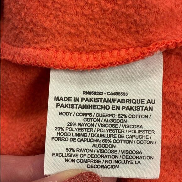 NIKE Funnel Neck Hoodie Pullover Orange/Coral Women’s Size Small 803636-850 - Picture 6 of 6